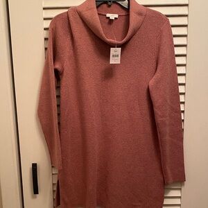 J. Jill Dusty Rose Cowl Neck Sweater Tunic